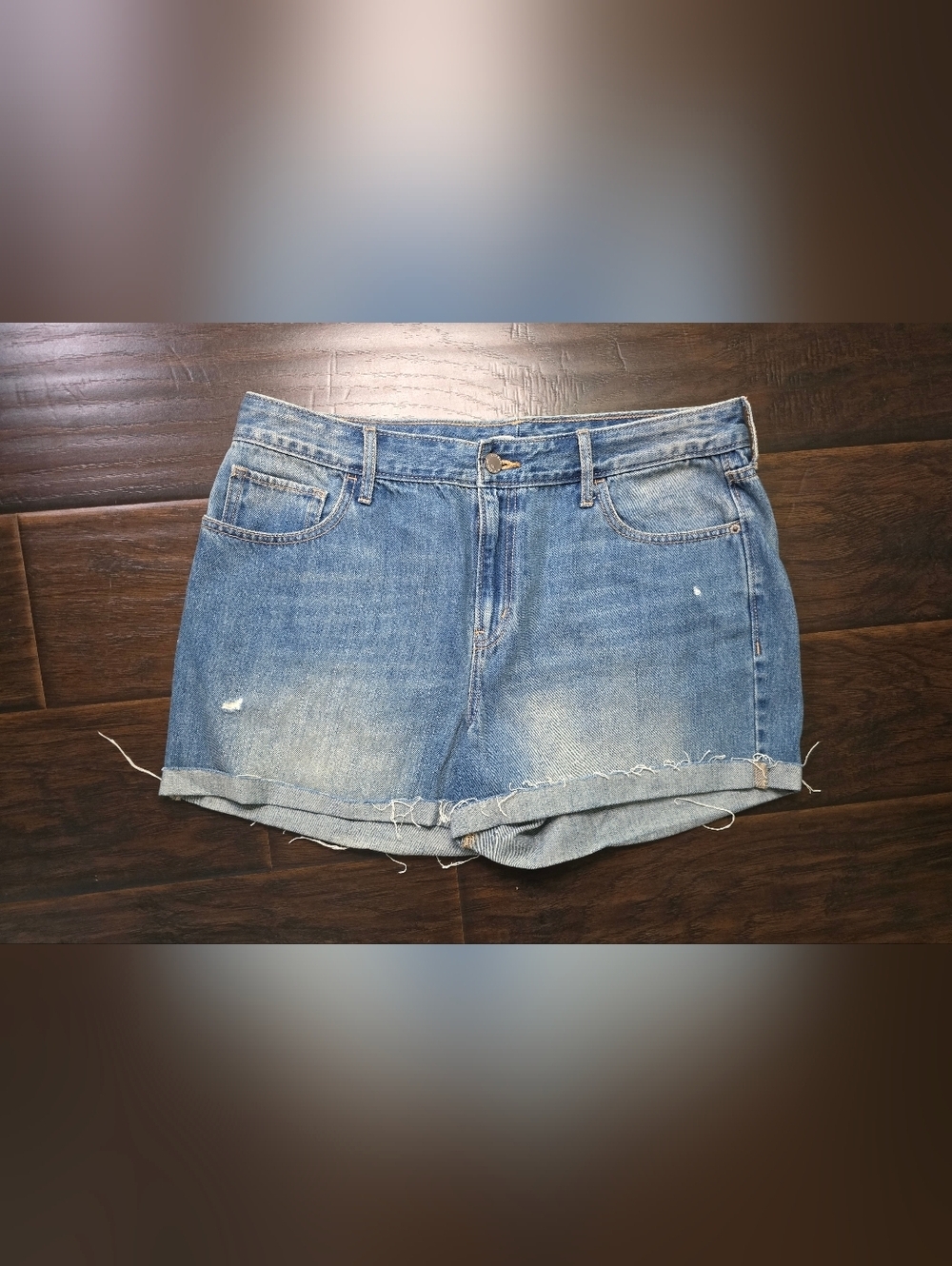 Old Navy Womens High Rise Distressed Denim Blue Jean Shorts Size 12